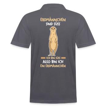 Erdmännchen - Männer Poloshirt - Anthrazit - Hinten - Nico (186cm)