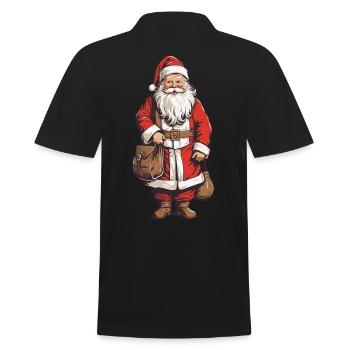 Père Noël rétro Art Noël Design - Polo Homme - noir - Dos - Kai (181cm)