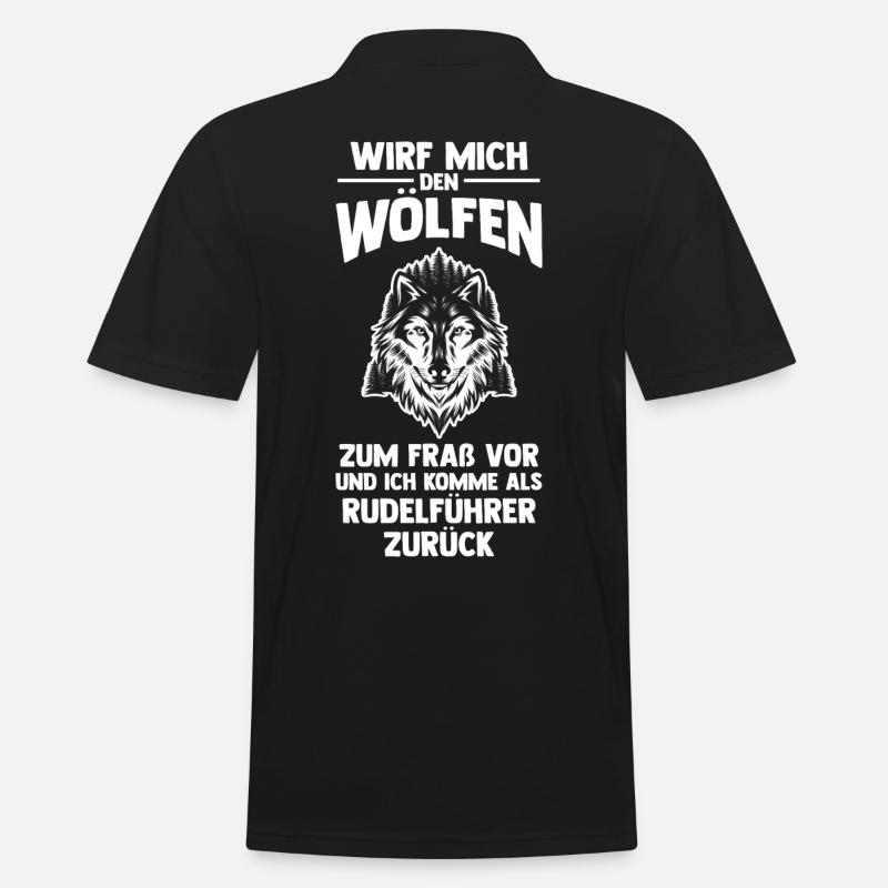 Tier Waldtier Wolf - Männer Poloshirt - Schwarz
