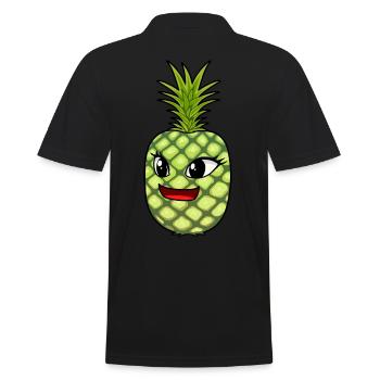 Fruit Foxes Fruit Summer Pineapple - Men's Polo Shirt - black - Back - Kai (181cm)