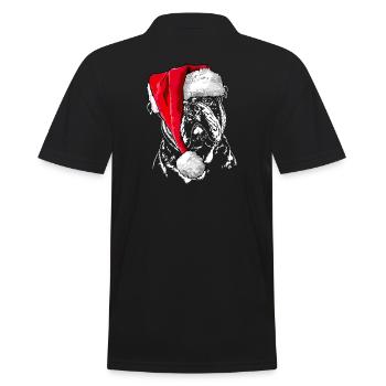 Santa OLD ENGLISH BULLDOG Weihnachten OEB Wilsigns - Männer Poloshirt - Schwarz - Hinten - Kai (181cm)