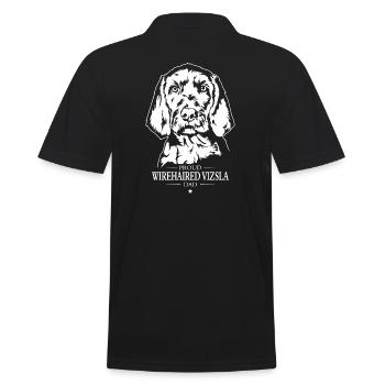 Wirehaired Vizsla Dad Drahthaar Vizsla Wilsigns - Men's Polo Shirt - black - Back - Kai (181cm)