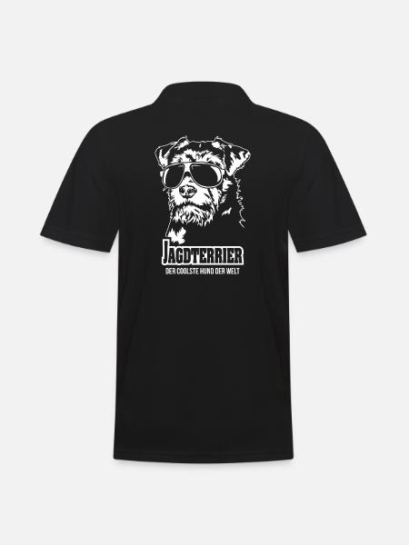 Jagdterrier coolster Jagdhund Hunde Wilsigns - Männer Poloshirt - Schwarz