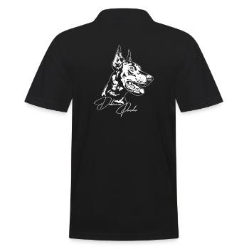 Doberman Pinscher Chien Portrait Chiens Wilsigns - Polo Homme - noir - Dos - Kai (181cm)