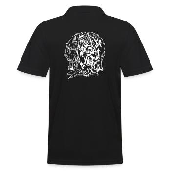 BRIARD Hund Hunde Hundeportrait Rassehund Wilsigns - Männer Poloshirt - Schwarz - Hinten - Kai (181cm)