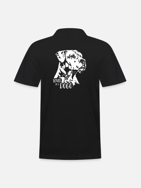 Loved by a Dogo Hundespruch Dogo Argentino Hunde - Männer Poloshirt - Schwarz