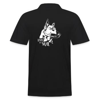 Loved by a Mal Malinois Dog Saying Dogs Wilsigns - Men's Polo Shirt - black - Back - Kai (181cm)