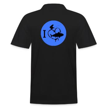 eisangeln angeln eisangler winterfischen - Männer Poloshirt - Schwarz - Hinten - Kai (181cm)