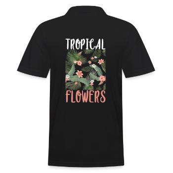 Tropical Flowers Plantes fleurs tropicales - Polo Homme - noir - Dos - Kai (181cm)