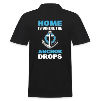 Home Is Where The Anchor Drops Bootskapitän - Männer Poloshirt - Schwarz - Hinten - Kai (181cm)