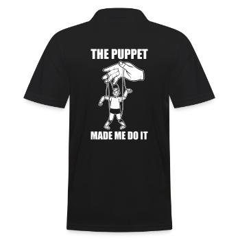 Lustiger Bauchredner-Puppenspieler Puppenmacher - Männer Poloshirt - Schwarz - Hinten - Kai (181cm)
