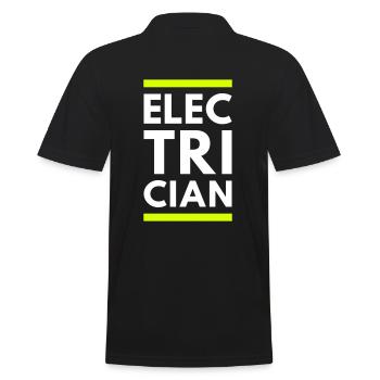 Electrician (two lines) - Men's Polo Shirt - black - Back - Kai (181cm)