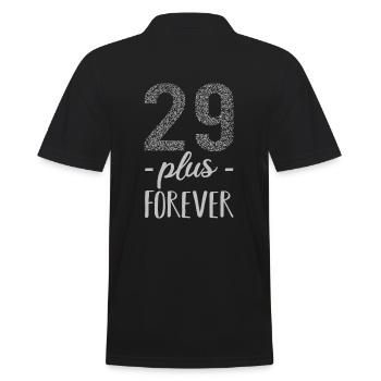 Lustige Geburtstagssprüche - 29 plus + forever - Männer Poloshirt - Schwarz - Hinten - Kai (181cm)