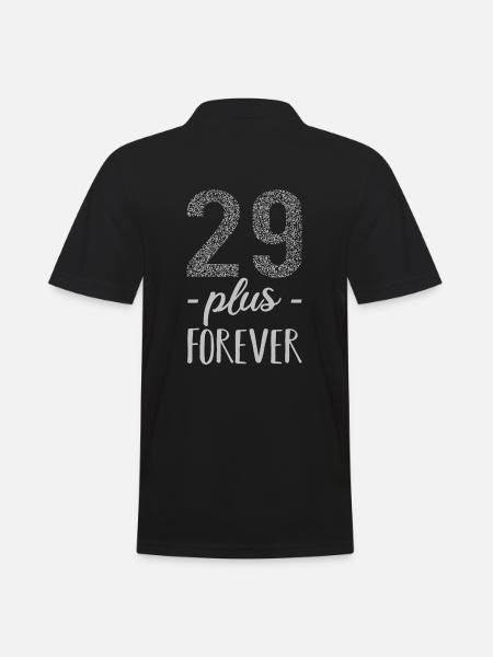Lustige Geburtstagssprüche - 29 plus + forever - Männer Poloshirt - Schwarz