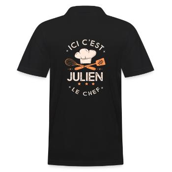 Julien Chef Ici c est julien le chef cuisinier - Polo Homme - noir - Dos - Kai (181cm)