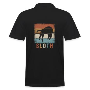 Faultier - Männer Poloshirt - Schwarz - Hinten - Kai (181cm)