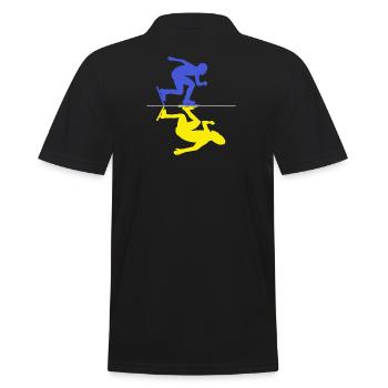eisläufer shorttrack eisschnelllauf schlittschuh - Männer Poloshirt - Schwarz - Hinten - Kai (181cm)