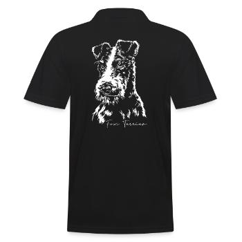 FOX TERRIER rauhaar Hounds Dogs Wilsigns - Men's Polo Shirt - black - Back - Kai (181cm)