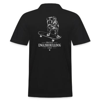 English Bulldog Dad Englische Bulldogge Wilsigns - Men's Polo Shirt - black - Back - Kai (181cm)