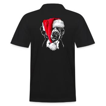 Santa GROSSER SCHWEIZER SENNENHUND Weihnachten - Männer Poloshirt - Schwarz - Hinten - Kai (181cm)