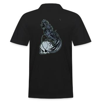 // Angry Rooster - Men's Polo Shirt - black - Back - Kai (181cm)