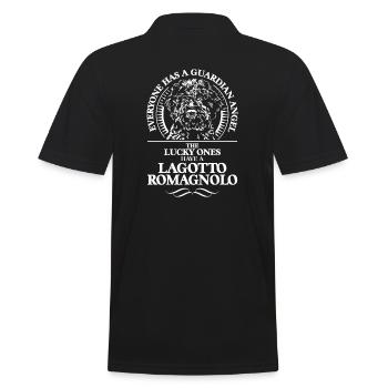 LAGOTTO ROMAGNOLO Guardian Angel Wilsigns Geschenk - Männer Poloshirt - Schwarz - Hinten - Kai (181cm)