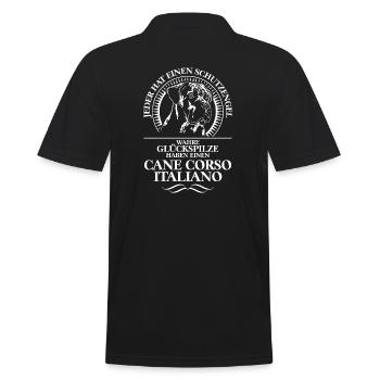 CANE CORSO ITALIANO Schutzengel Spruch Wilsigns - Männer Poloshirt - Schwarz - Hinten - Kai (181cm)