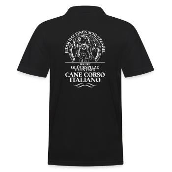 CANE CORSO ITALIANO Schutzengel Spruch Wilsigns - Männer Poloshirt - Schwarz - Hinten - Kai (181cm)