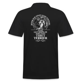 TIBET TERRIER Schutzengel Hundespruch Wilsigns - Männer Poloshirt - Schwarz - Hinten - Kai (181cm)