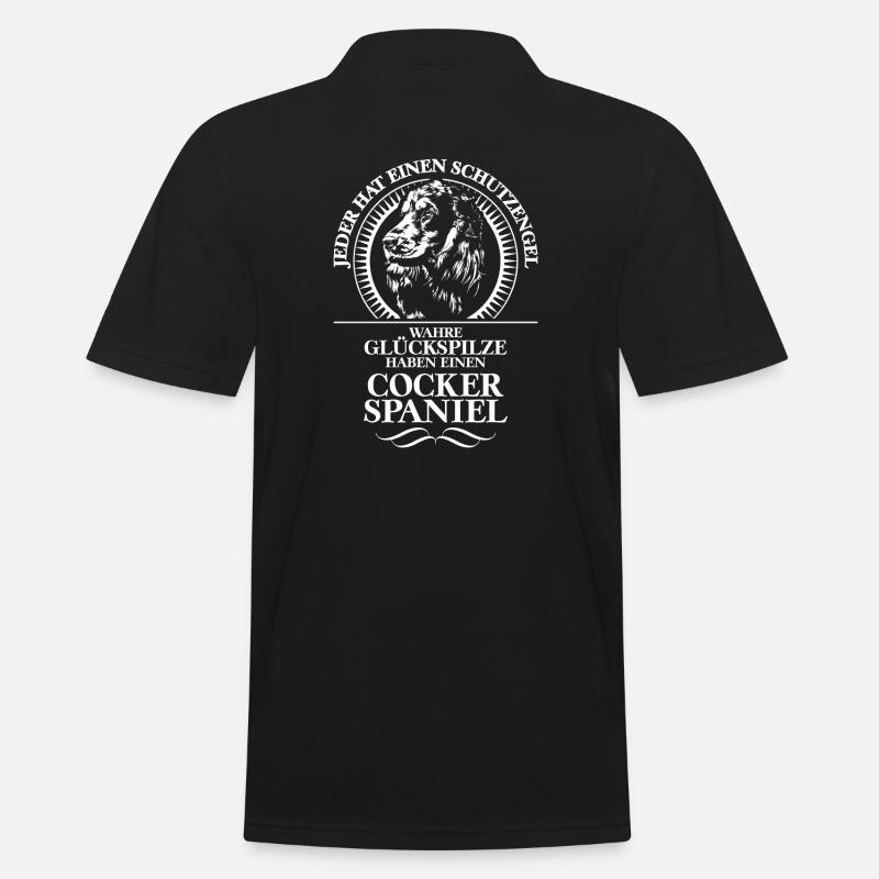 COCKER SPANIEL Schutzengel Hundespruch Wilsigns - Männer Poloshirt - Schwarz