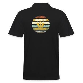 Beer Tshirt- Beer Gifts - Men's Polo Shirt - black - Back - Kai (181cm)