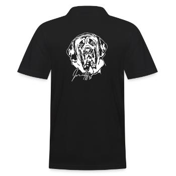 MASTIFF Hunde Portrait Rassehund Wilsigns - Männer Poloshirt - Schwarz - Hinten - Kai (181cm)