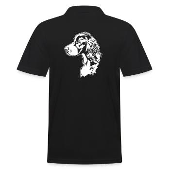 Irish Red and White Setter Hunting Dog Dogs Wilsigns - Men's Polo Shirt - black - Back - Kai (181cm)