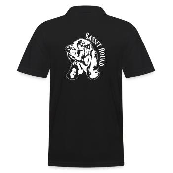 Basset Hound Portrait Hunde Hund Wilsigns - Männer Poloshirt - Schwarz - Hinten - Kai (181cm)