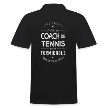 coach Tennis formidable cadeau sport tennis - Polo Homme - noir - Dos - Kai (181cm)