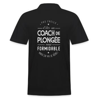 coach Plongée formidable cadeau sport plongée - Polo Homme - noir - Dos - Kai (181cm)