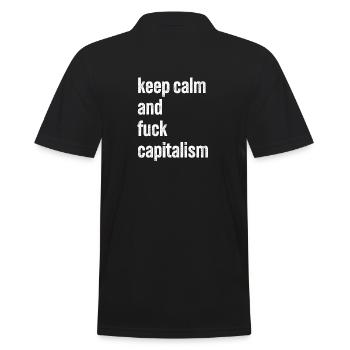 Gardez votre calme et emmerdez le capitalisme - Polo Homme - noir - Dos - Kai (181cm)