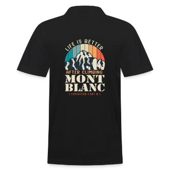 Mont Blanc Alpisnist humour ascent Mont Blanc - Men's Polo Shirt - black - Back - Kai (181cm)