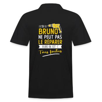 Bruno Si bruno ne peut pas le réparer - Polo Homme - noir - Dos - Kai (181cm)