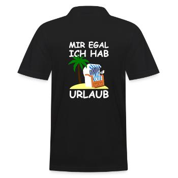Mir egal ich hab Urlaub - Männer Poloshirt - Schwarz - Hinten - Kai (181cm)