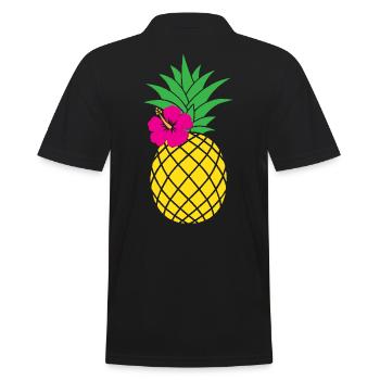 Pineapple Costume Hawaiian Fruit Carnival hawaiian - Men's Polo Shirt - black - Back - Kai (181cm)