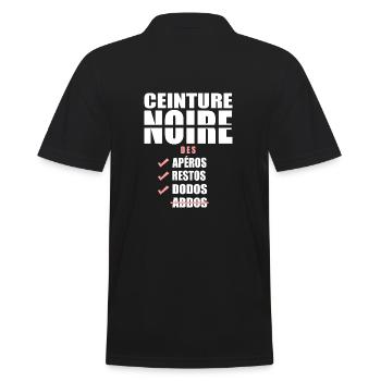 Humour ceinture noire apéros apero - Polo Homme - noir - Dos - Kai (181cm)