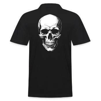 Totenkopf - Skull - Totenschädel - Männer Poloshirt - Schwarz - Hinten - Kai (181cm)