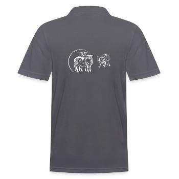 BORDER COLLIE herding dog sheep - Men's Polo Shirt - charcoal grey - Back - Nico (186cm)