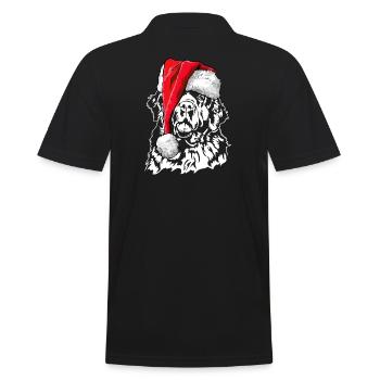 Santa Newfoundland Christmas Dogs Wilsigns - Men's Polo Shirt - black - Back - Kai (181cm)