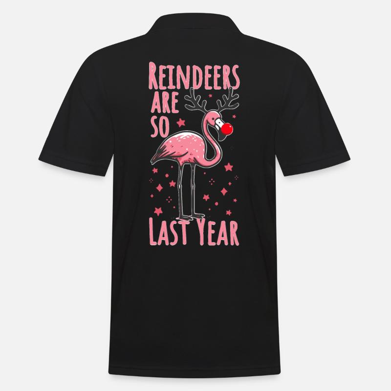 Flamingo Weihnachten Fun Spruch - Männer Poloshirt - Schwarz