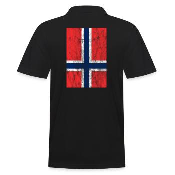 Scandinavian Cross Norway Flag Vintage - Men's Polo Shirt - black - Back - Kai (181cm)