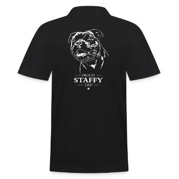 Staffy Dad Staffordshire Bull Terrier Dog Wilsigns - Men's Polo Shirt - black - Back - Kai (181cm)