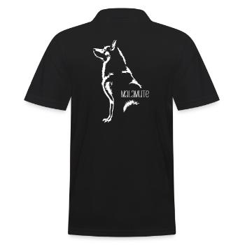 Malamute Silhouette Sled Dogs Dog Wilsigns - Men's Polo Shirt - black - Back - Kai (181cm)