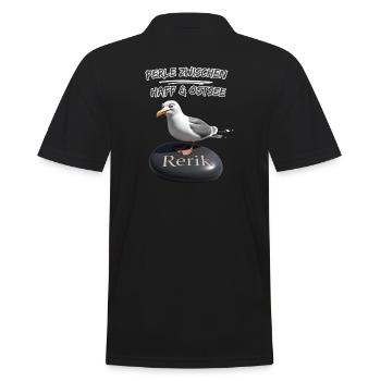 Rerik Perle zwischen Haff & Ostsee-Rerik Möwe - Männer Poloshirt - Schwarz - Hinten - Kai (181cm)